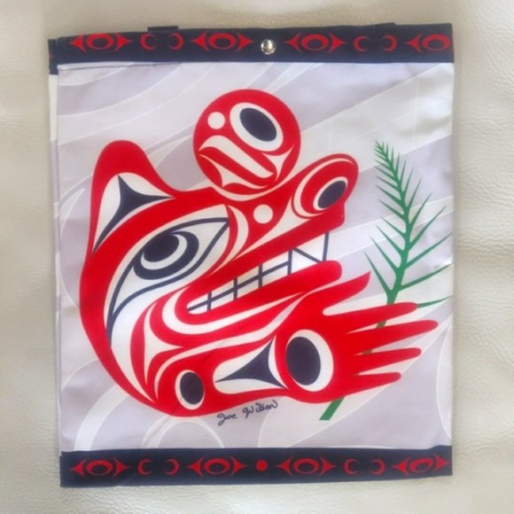 'Wolf Harvest' Tote Bag Indigenous Native Design by Joe Wilson, Coast Salish - Picture 1 of 3